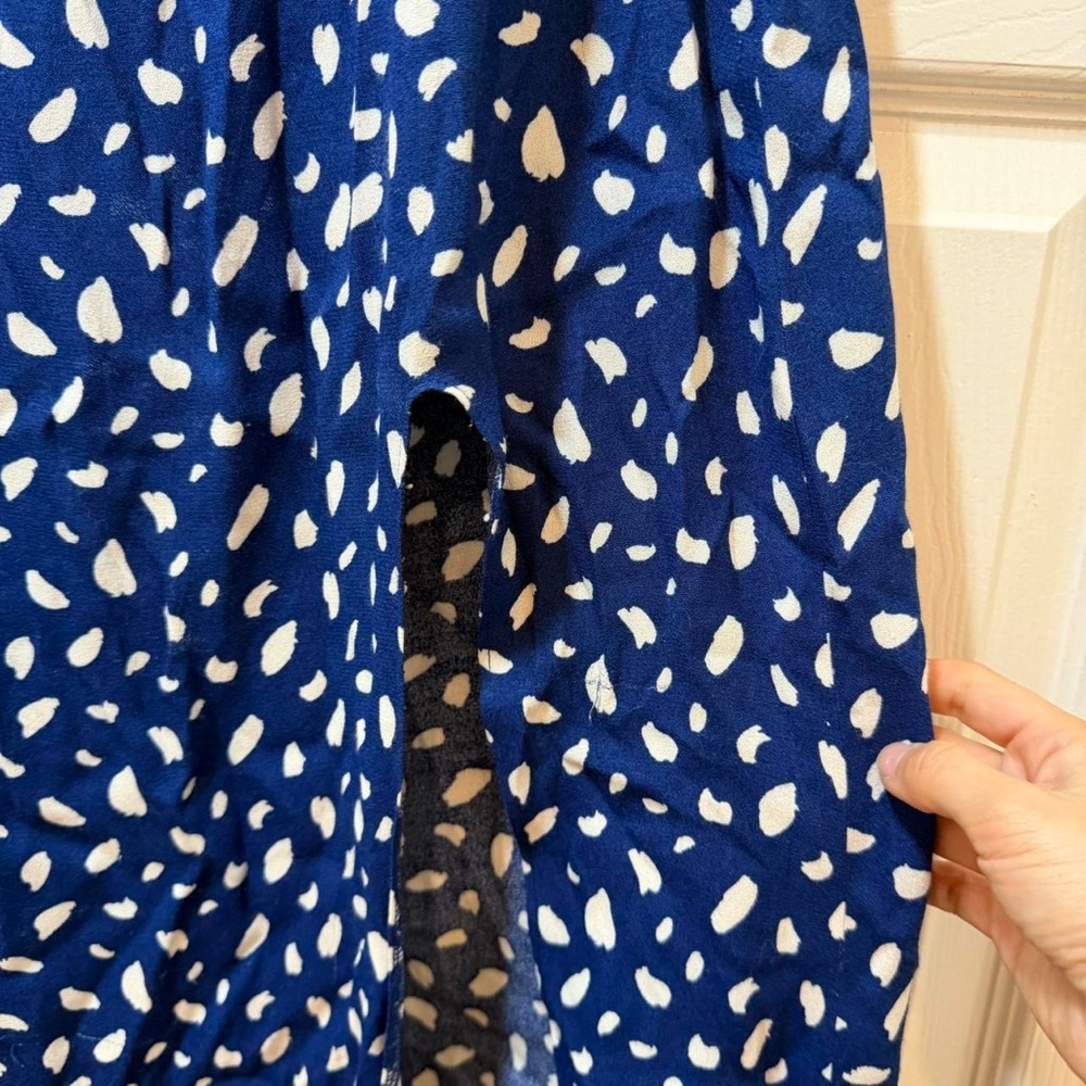 Reformation Crimini Blue Midi Dress With Slit Size 0 - Picture 7 of 8